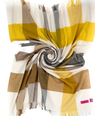 Merino Wool Color Block Throw, 55" x 72"