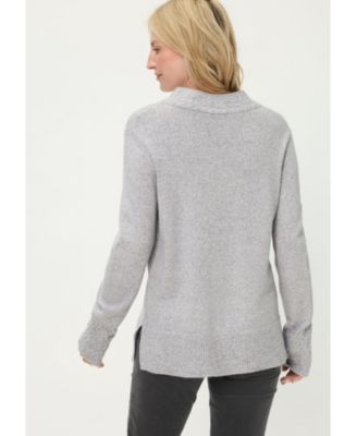Women's Melange Knit Mock Neck