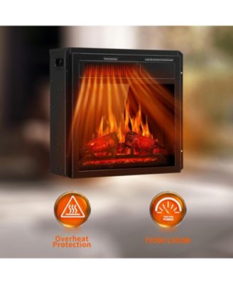 Electric Fireplace Heater Wooden Surround Firebox, Remote Control, Adjustable LED Flame, 750W/1500W Freestanding Fireplace