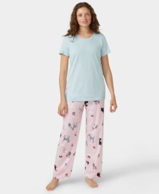 Women's Solid Short-Sleeve Scoop-Neck Sleepwear Top