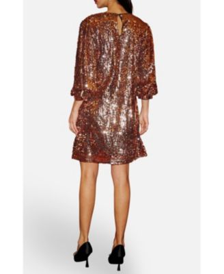 Women's Balloon Sleeve Sequin Mini Dress