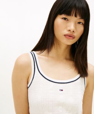 Women's Flag Cable Cropped Tank Top