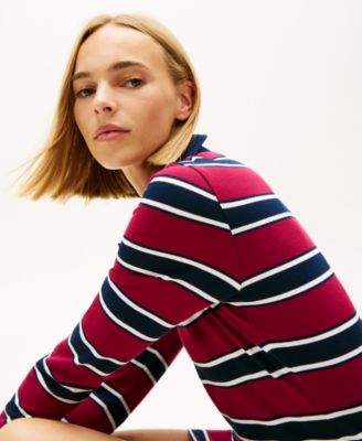 Women's Striped Mini Polo Dress