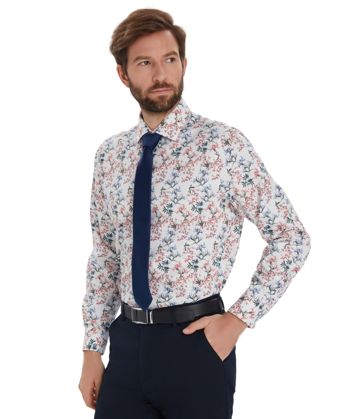 Bar Iii Men's Garden Floral Printed Dress Shirt, Macy's Exclusive In Multi