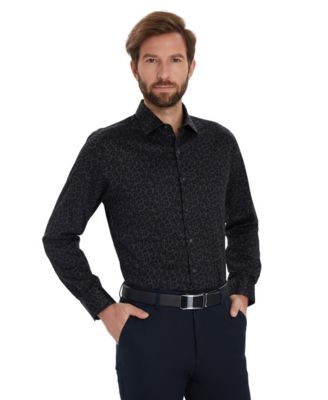 Bar III - Men's Leopard Printed Long-Sleeve Dress Shirt