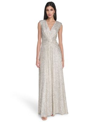 Eliza J - Women's Social Sequined V-Neck Dress