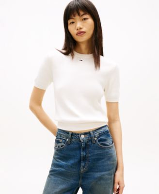 Women's Essential Striped Short-Sleeve Sweater