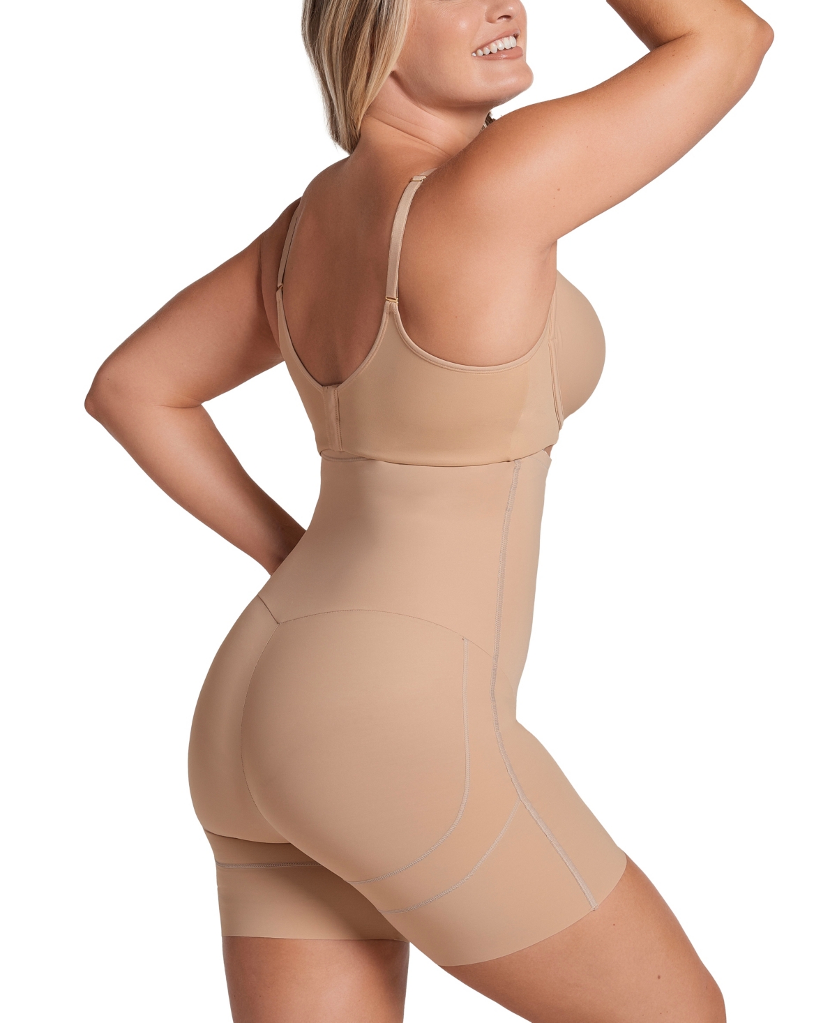 Leonisa Women's Strapless Sculpting Step-in Body Shaper with Short Bottom