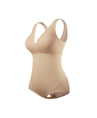 Women's Sheer Stripe Detail Sculpting Bodysuit