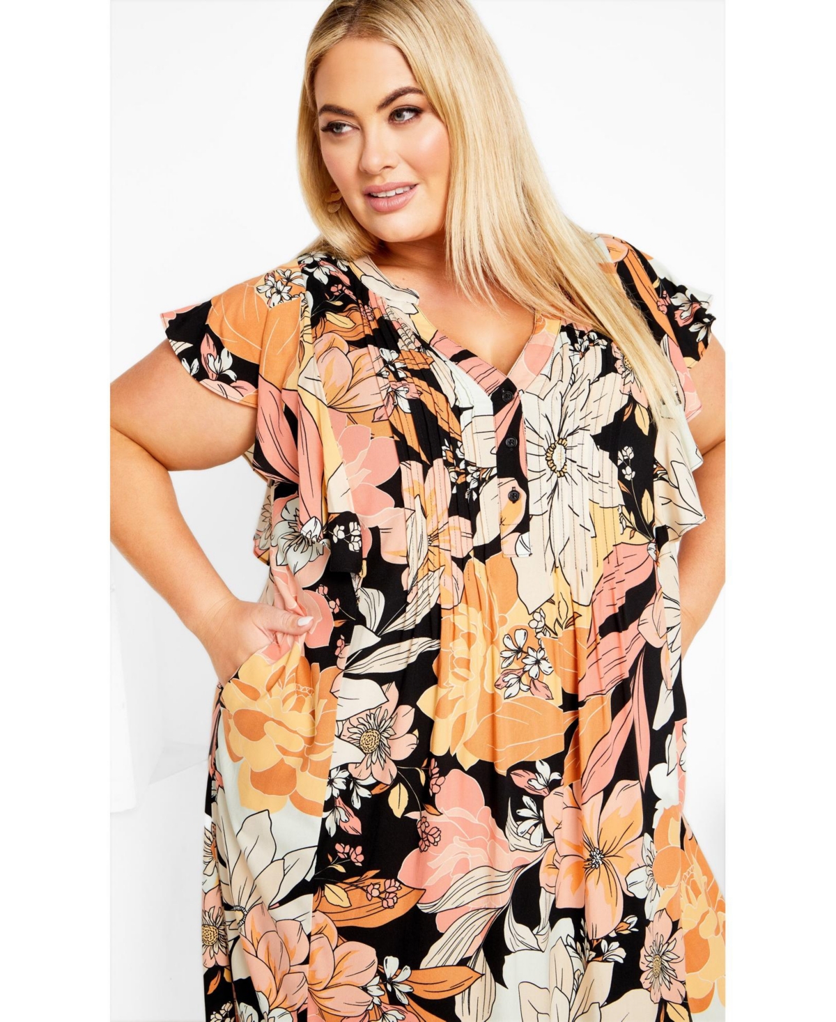 Avenue Women's Bellini Flutter Sleeve Dress