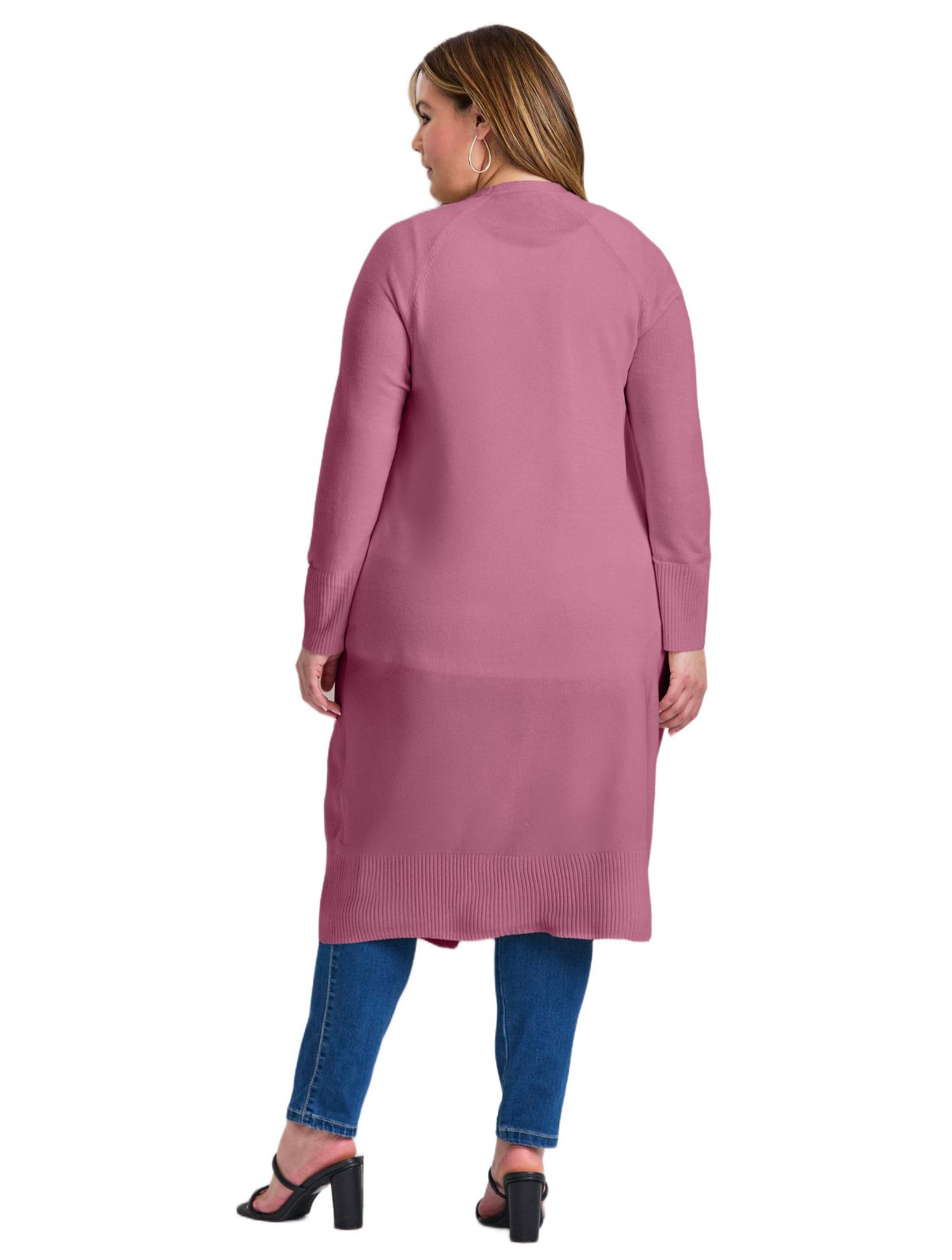 Women's Plus Size Raglan Sleeve Duster Cardigan