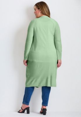 Women's Plus Size Raglan Sleeve Duster Cardigan
