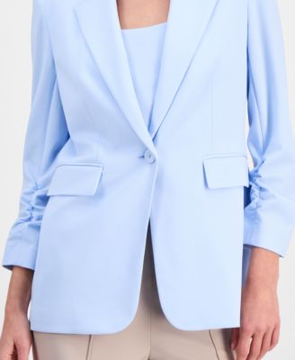 Women's Crepe One-Button Scrunched-Sleeve Jacket, Macy's Exclusive