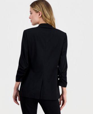 Women's Crepe One-Button Scrunched-Sleeve Jacket, Macy's Exclusive