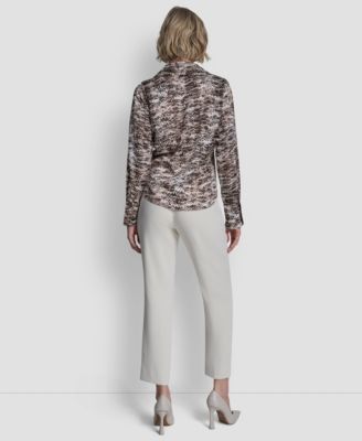 Women's Collared Button-Up Blouse