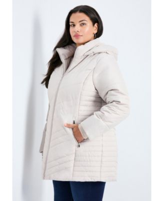 Women's Triple Chevron Hooded Puffer Jacket