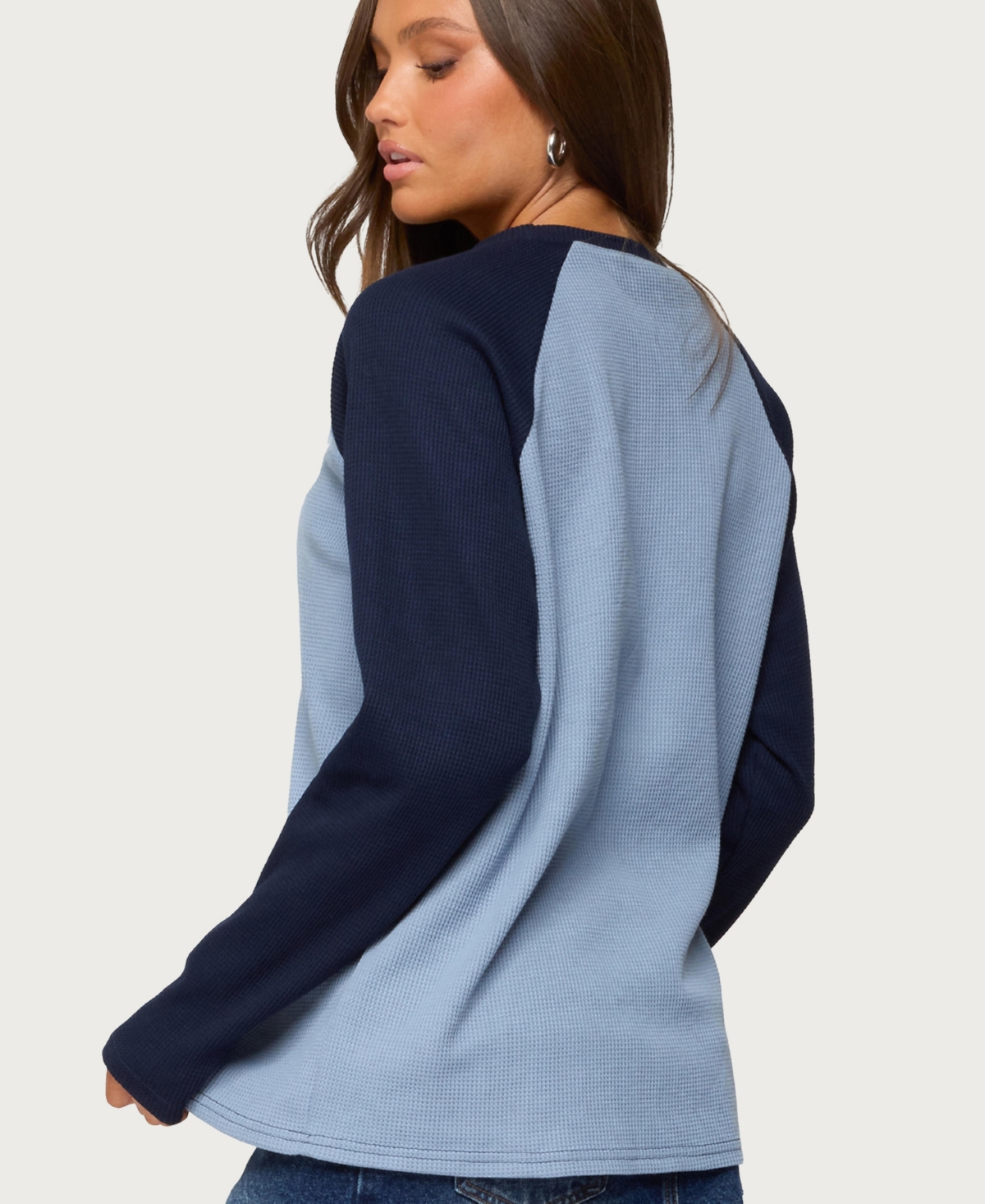 Edikted Women's Me Time oversized waffle top