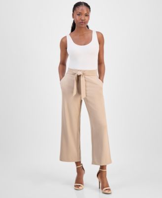 Petite Cropped Pull-On Pants