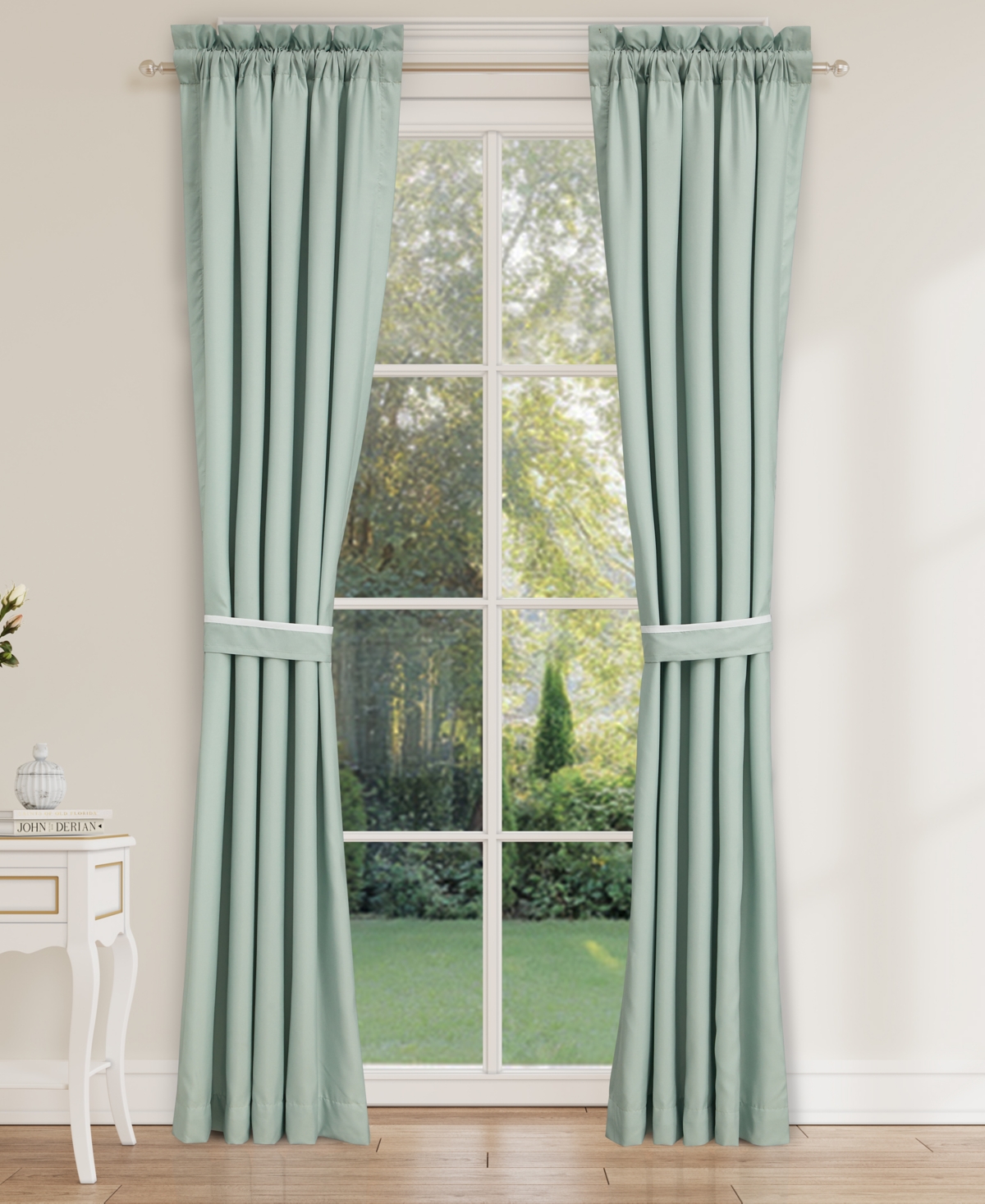 Royal Court Spring Social Window Panel Pair, 41" X 84" In Green