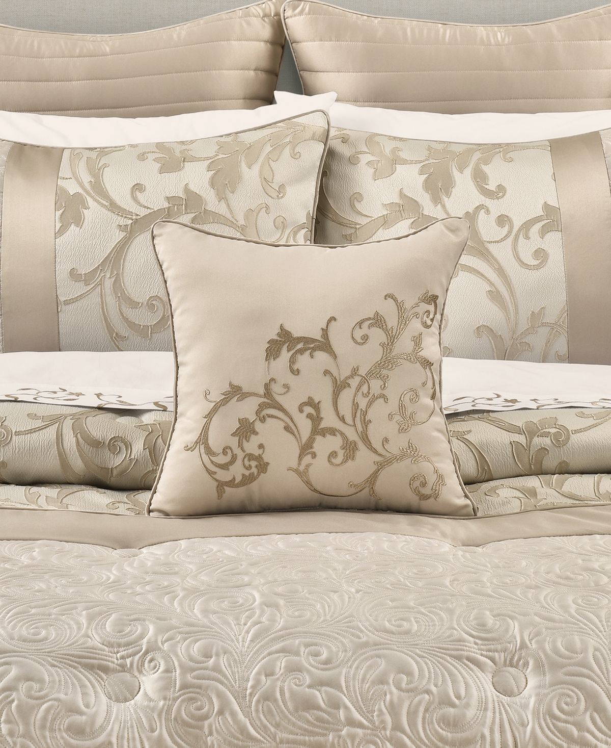 Royal Court Spectra Embellished Decorative Pillow, 16" X 16" In Neutral