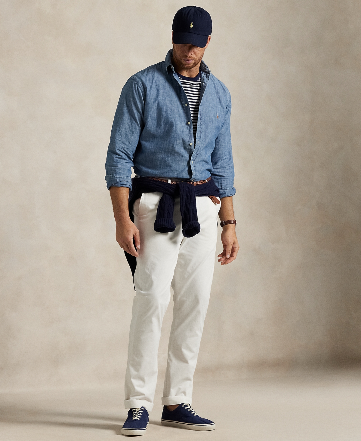 Polo Ralph Lauren Men's Big & Tall Indigo Chambray Shirt