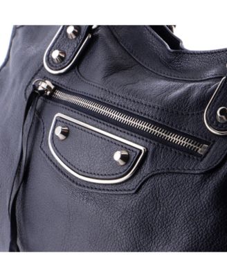 Medium City Classic Metallic Edge Bag Leather