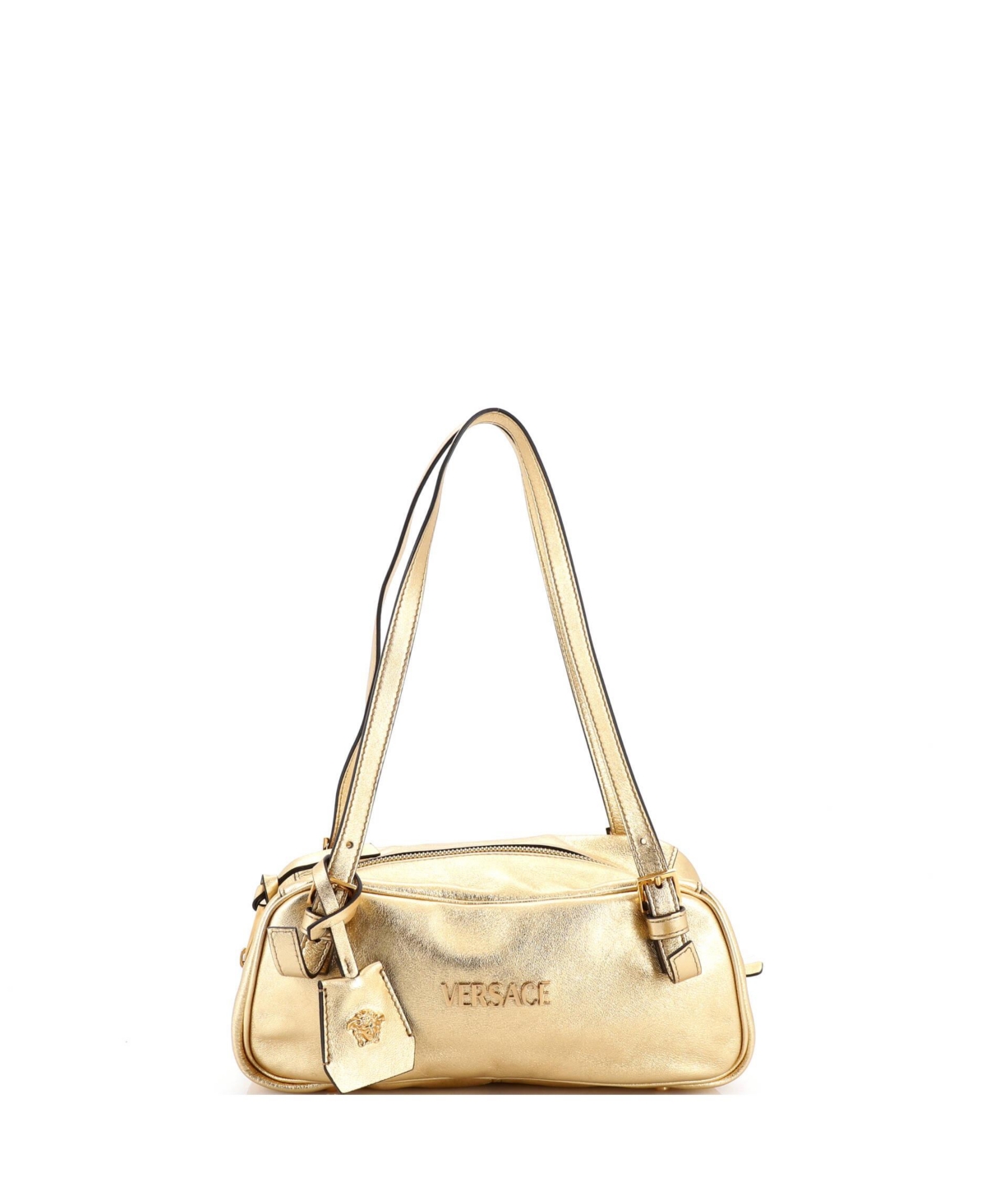 Pre-Owned Versace Tag Bowling Bag Leather