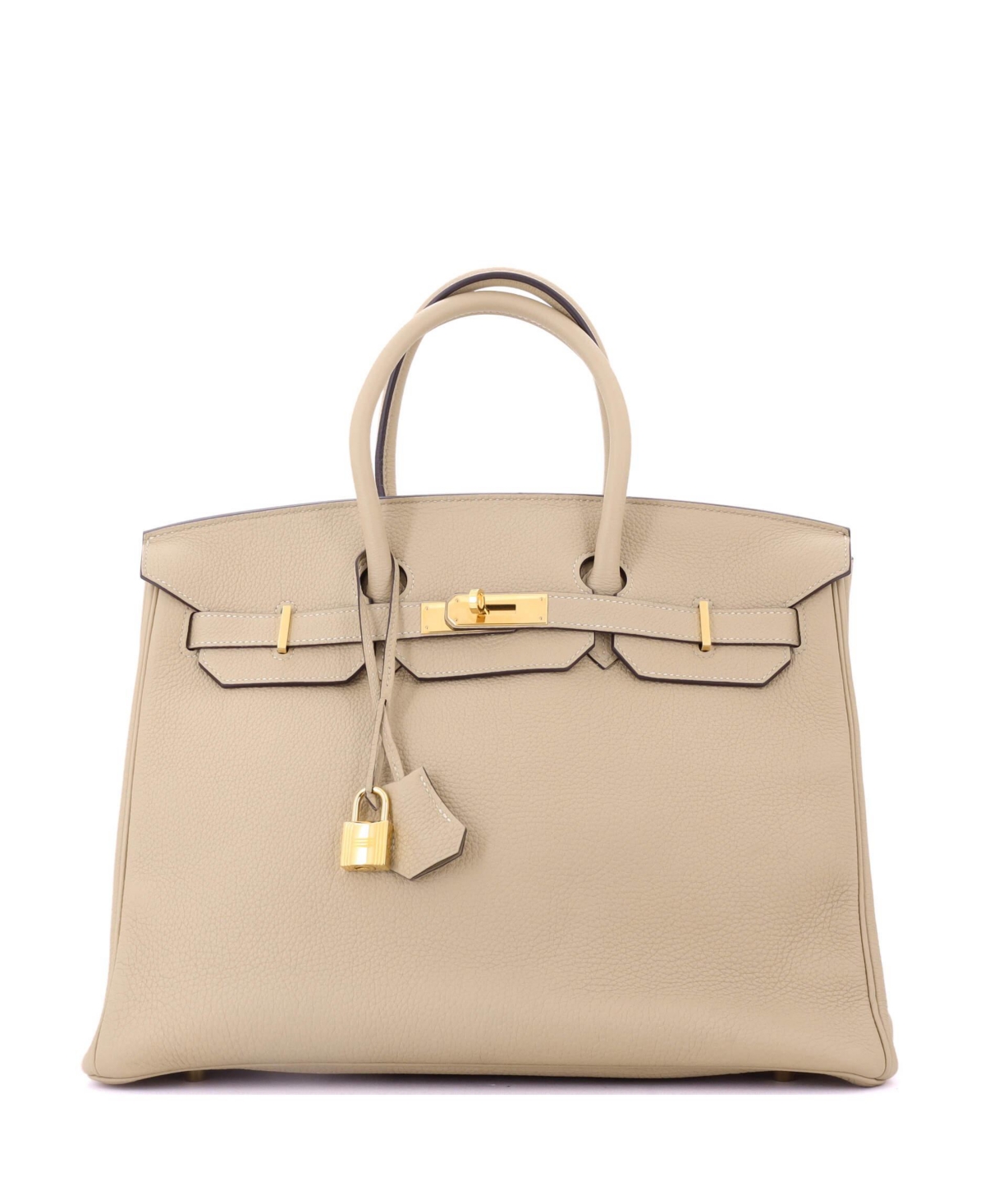 Pre-Owned Hermes Birkin Handbag Light Togo with Gold Hardware