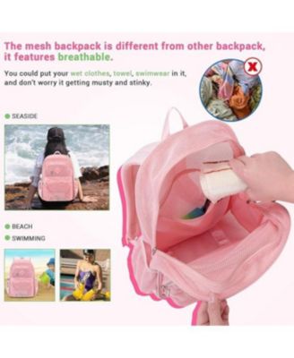Mesh Backpack Heavy Duty, See Through School Backpack Transparent Bookbag for Swimming, Beach, Sports, Work, Travel