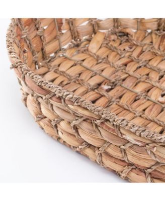 Seagrass Fruit Bread Basket Tray with Handles