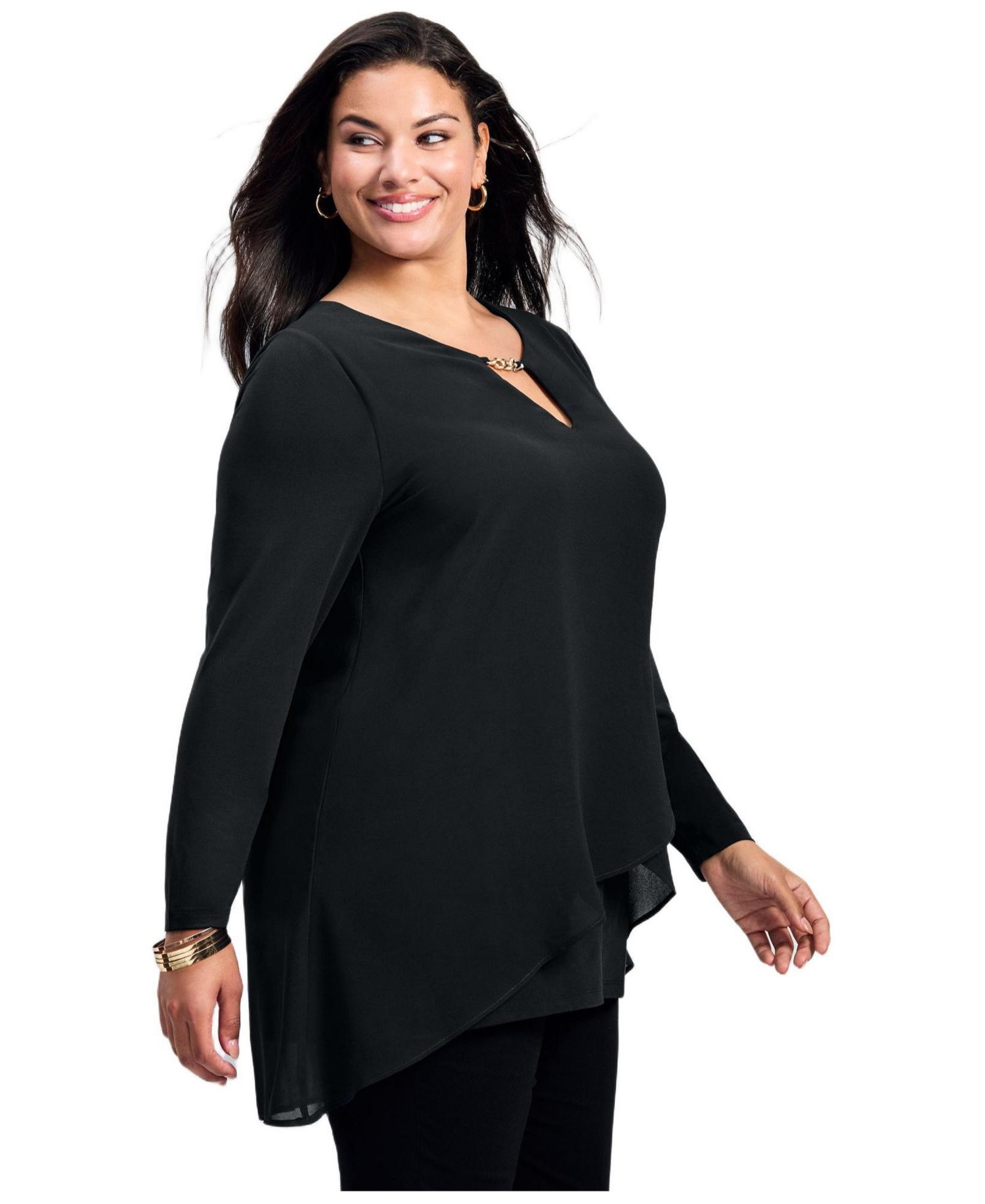 Women's Plus Size Fantasia Overlay Chain Tunic