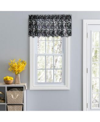 Athena Crushed Taffeta Rod Pocket Valance - 48x15", Black