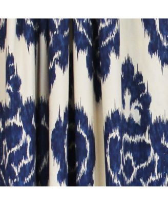 Flame Large Damask Flame Design Pair Of Lined Panels 3" Rod Pocket (Pair) 100" x 63" Navy Blue/Ivory