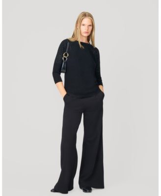 Women's Ribbed Dolman Sweater with Hotfix Detail