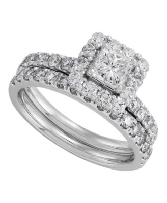 Macy's - 2-Piece Diamond Bridal Ring Set (2.0 ct. t.w.) in 14K White Gold