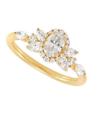 Macy's - Diamond Halo Ring (1 ct. t.w.) in 14K Yellow Gold