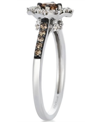 Vanilla Diamond (0.14 ct. t.w.) & Chocolate Diamond (0.30 ct. t.w.) Ring in 14k Vanilla Gold
