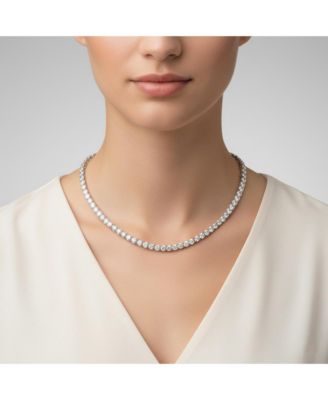 Women's 20" Elegant Tennis Necklace Clear Cubic Zirconia