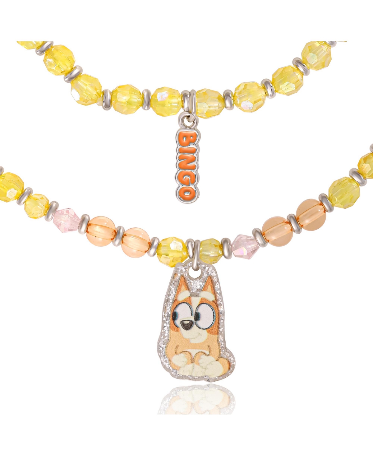 Bluey Beaded Bracelet Set, 4-Pack, Character Charms, Adjustable Stretch