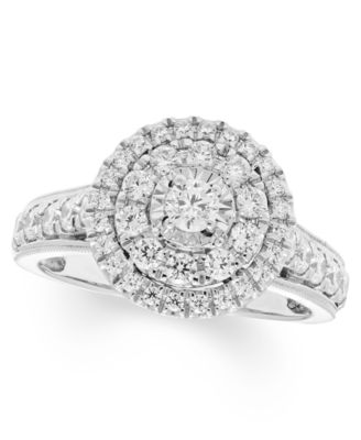 Diamond Halo Ring (1 ct. t.w.) in 14k White Gold
