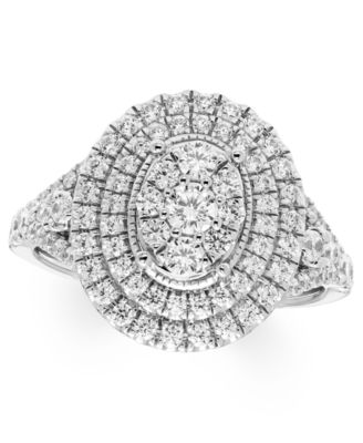 Diamond Cluster Halo Ring (1 ct. t.w.) in 14k White Gold