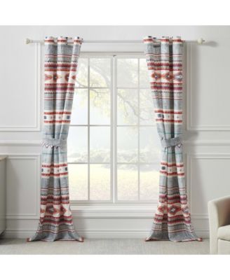 Kiva Western Curtain Panels Tiebacks Pair 42" x 84"