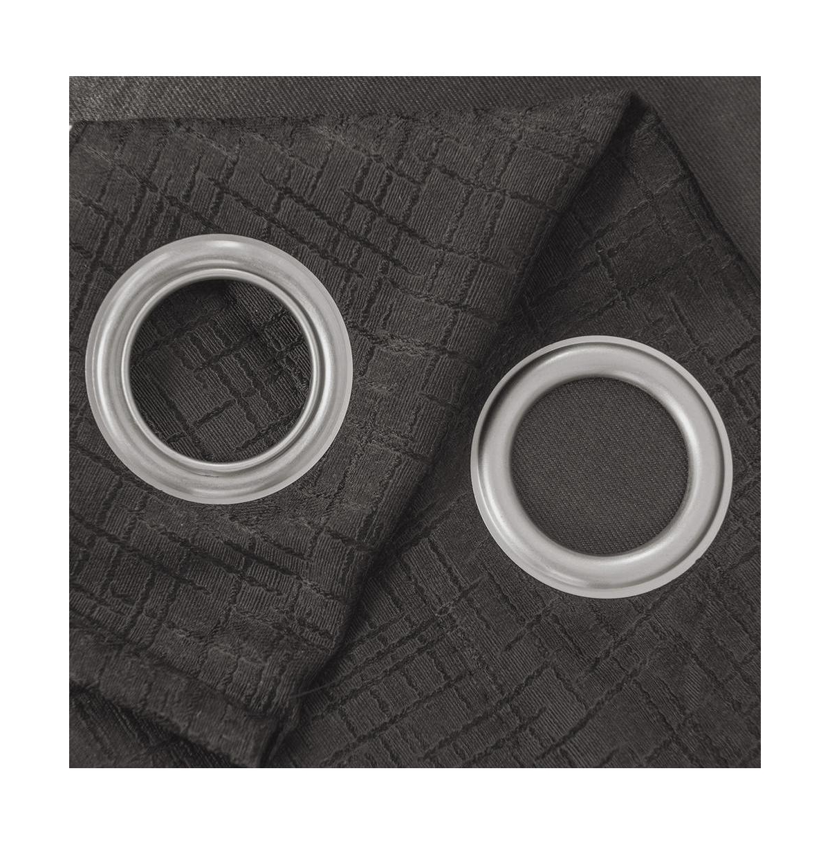 Olivia Gray Lynx Matte Embossed Blackout Grommet Panel - 52"x84", Black