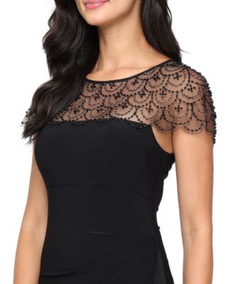 Petite Boat Neck A-Line Long Dress