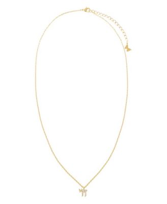 Mini Pave Gold Plated Chain Pendant Necklace