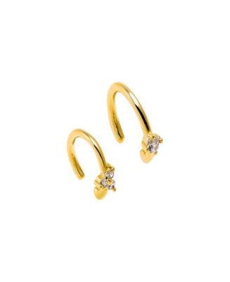 by Adina Eden Cubic Zirconia Multi Shape Gold Plated Ear Cuff Combo Set ...
