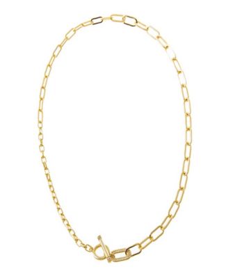 Pave Accented Toggle Multi Chain Necklace