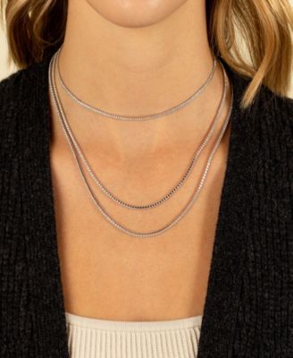 Classic Silver Plated Thin Tennis Necklace