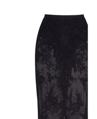Women's Sensual Semi-Sheer Floral Lace Maxi Skirt