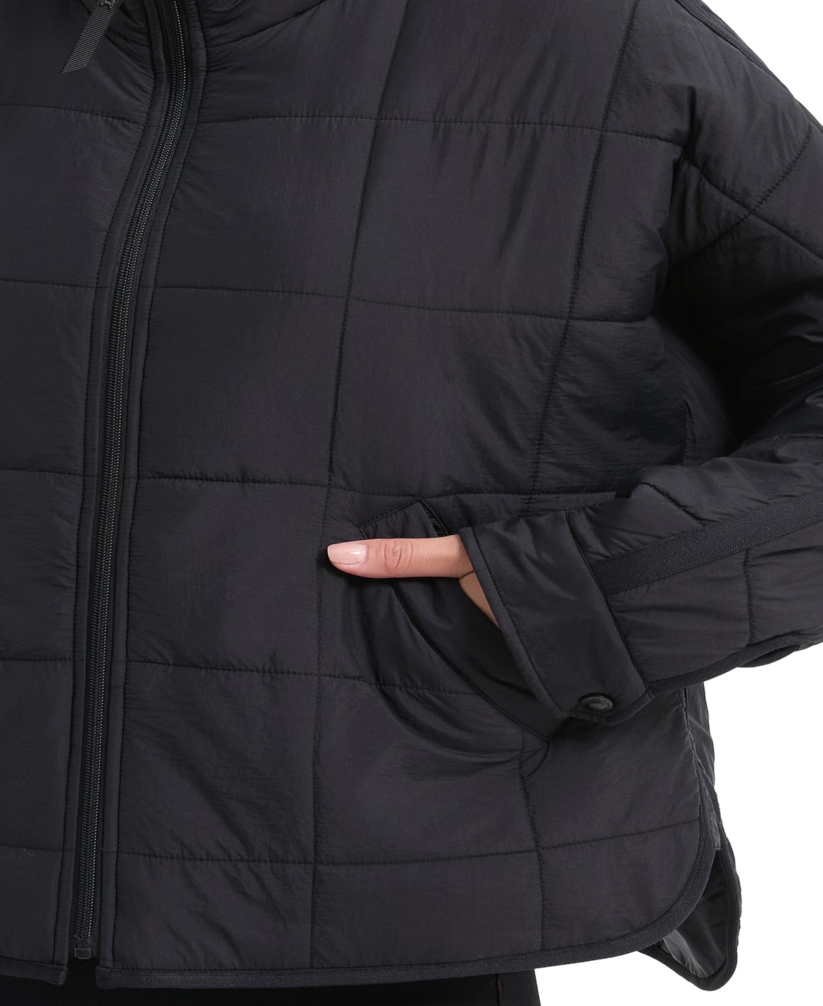 Hawke & Co. Women's Crinkle Oversized Quilted Jacket In Black